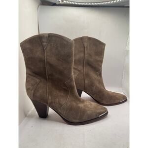 Veronica Beard Cody Suede Western Bootie Size 7.5M